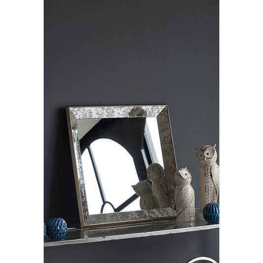 Antique Silver Square Mirror