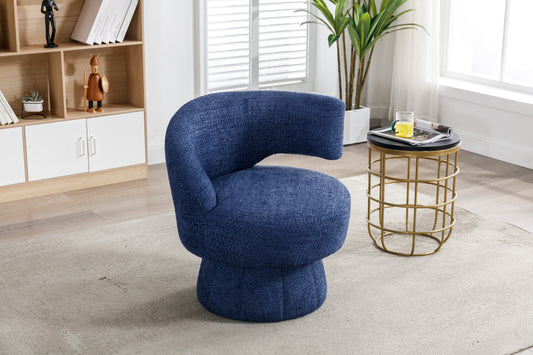 360 Degree Swivel Cuddle Barrel Accent  Chairs, Round Armchairs, Blue