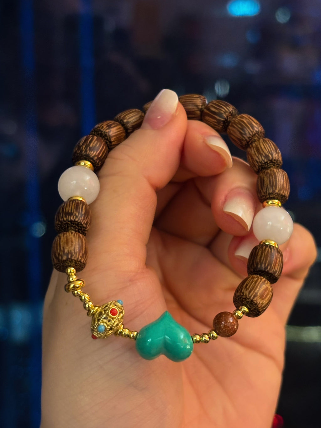 Original wooden agate design bracelet