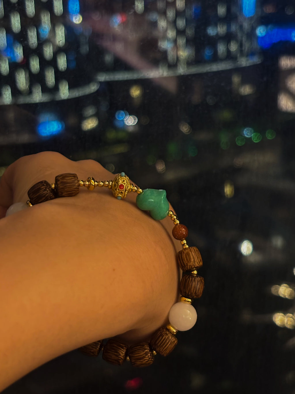 Original wooden agate design bracelet