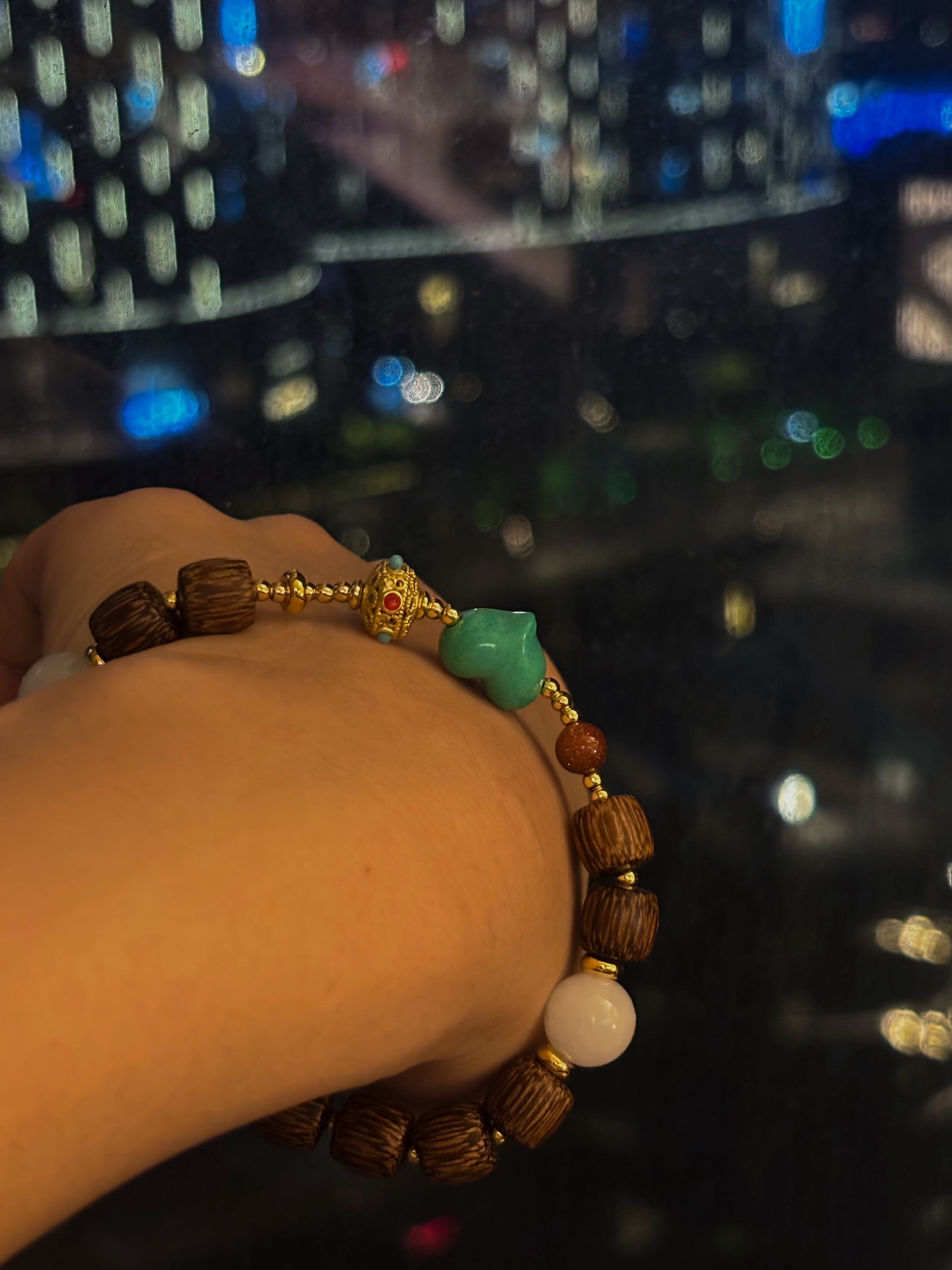 Original wooden agate design bracelet