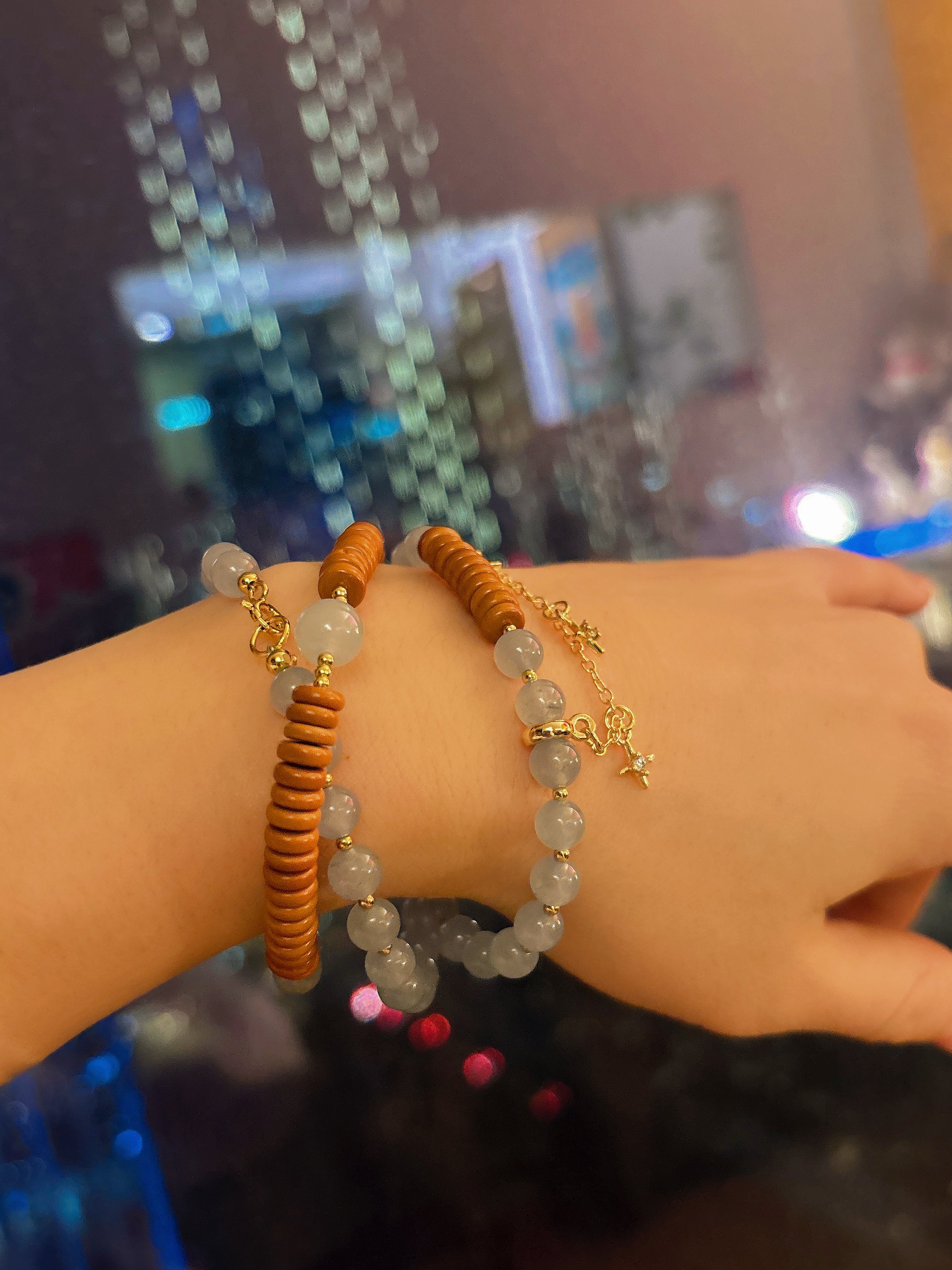 Natural Blue Chalcedony Fashion Necklace