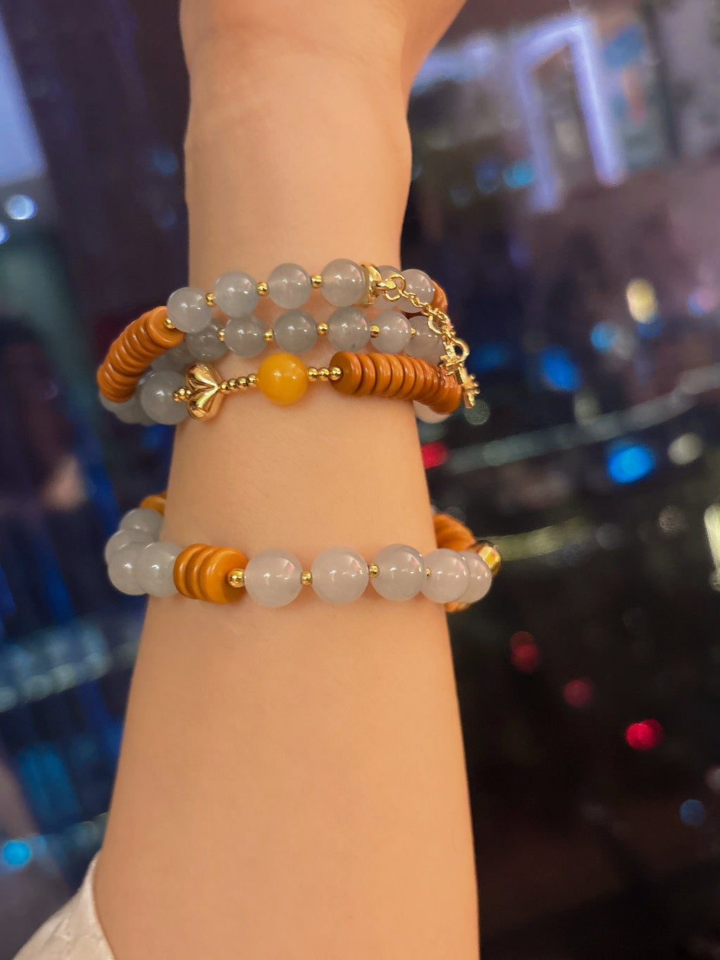 Natural Blue Chalcedony Fashion Necklace