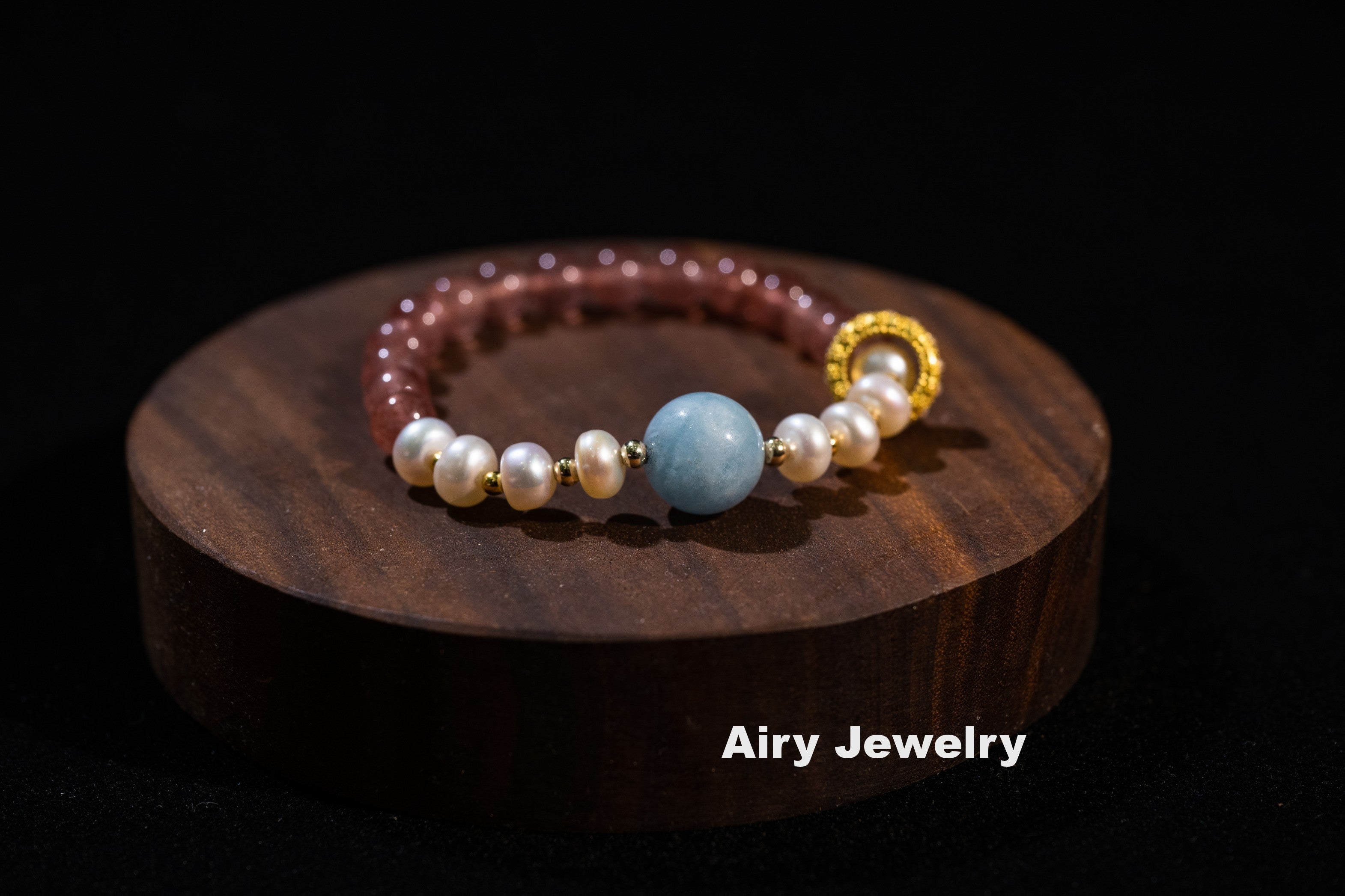 Strawberry Crystal Pearl Bracelet