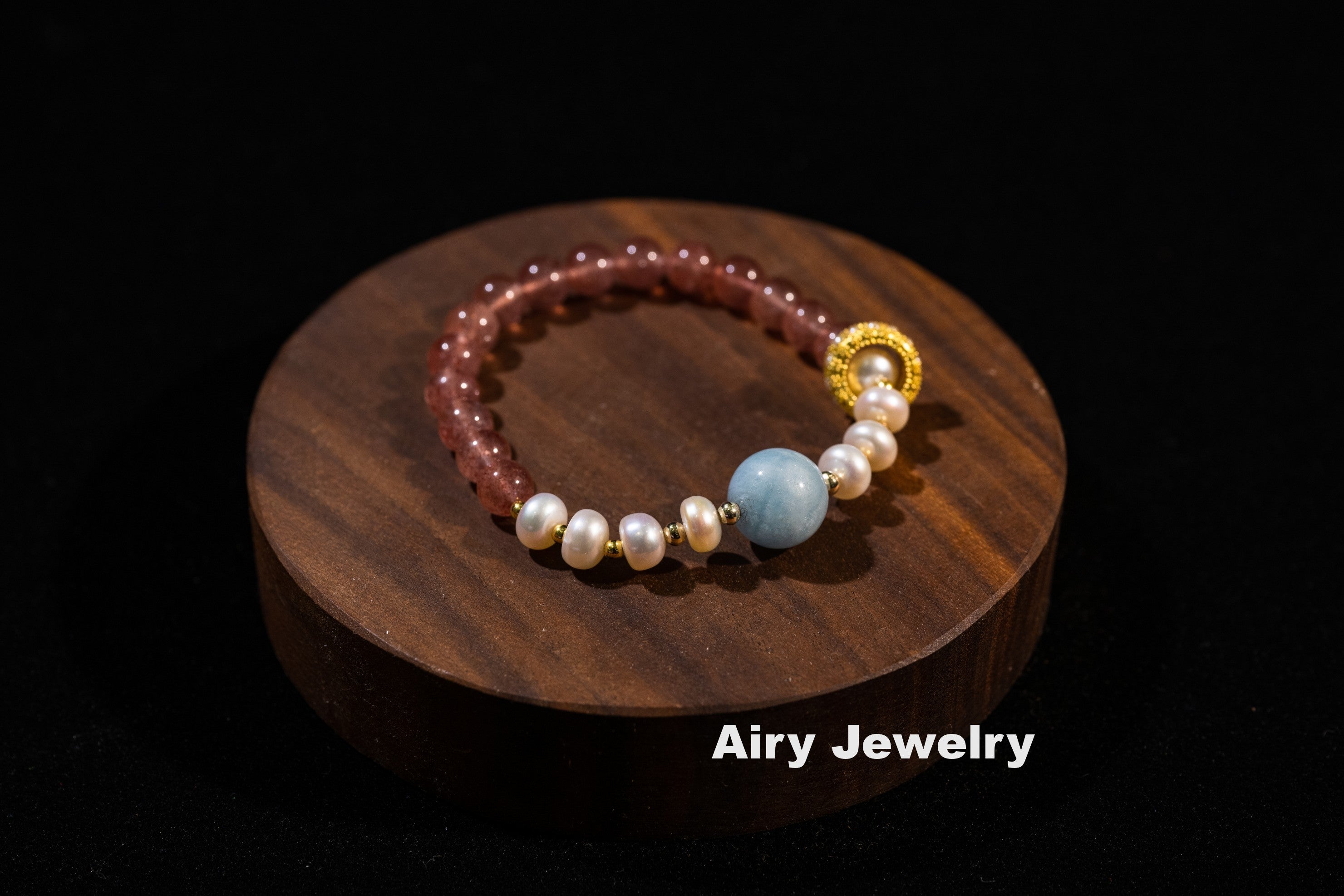 Strawberry Crystal Pearl Bracelet