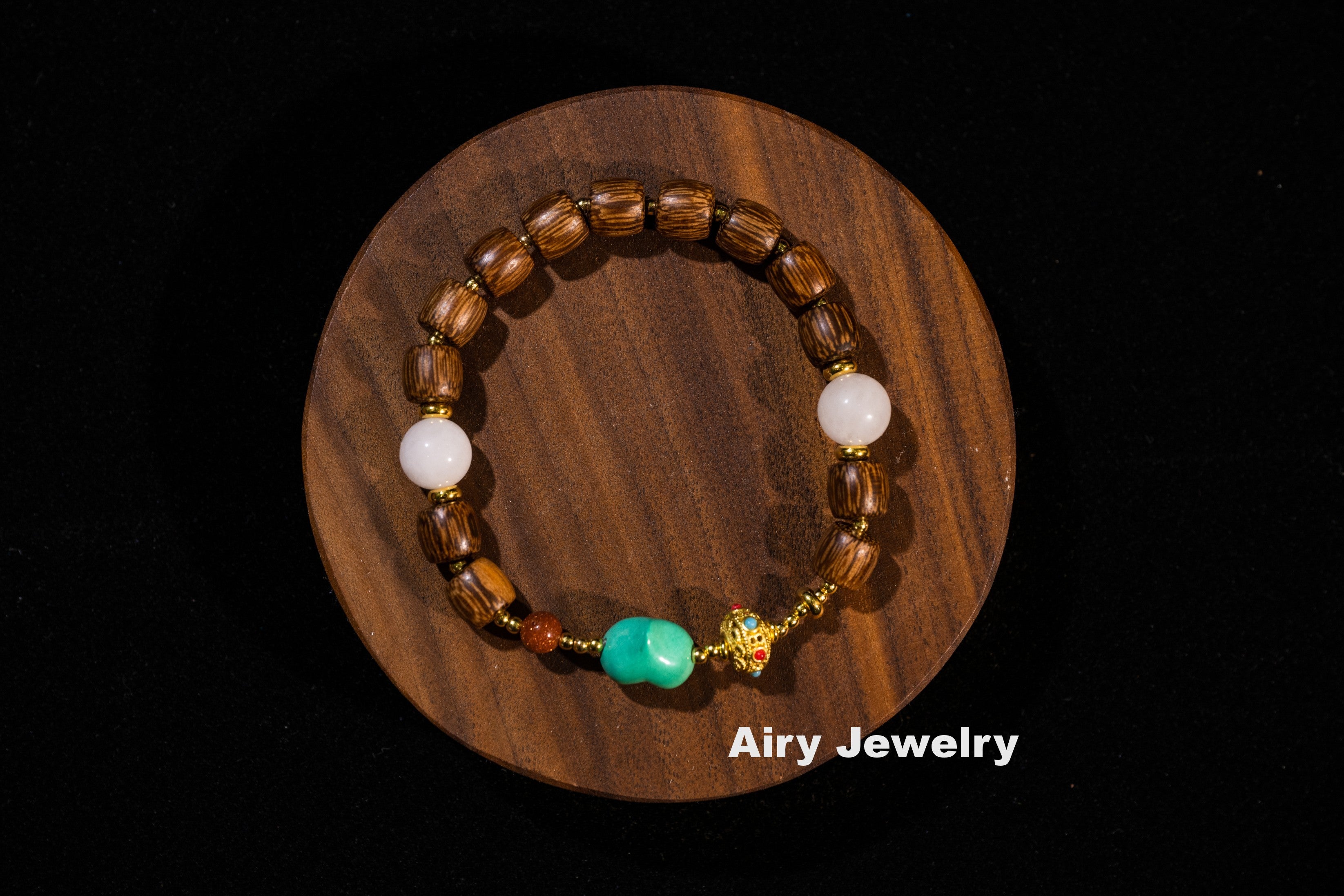 Original wooden agate design bracelet