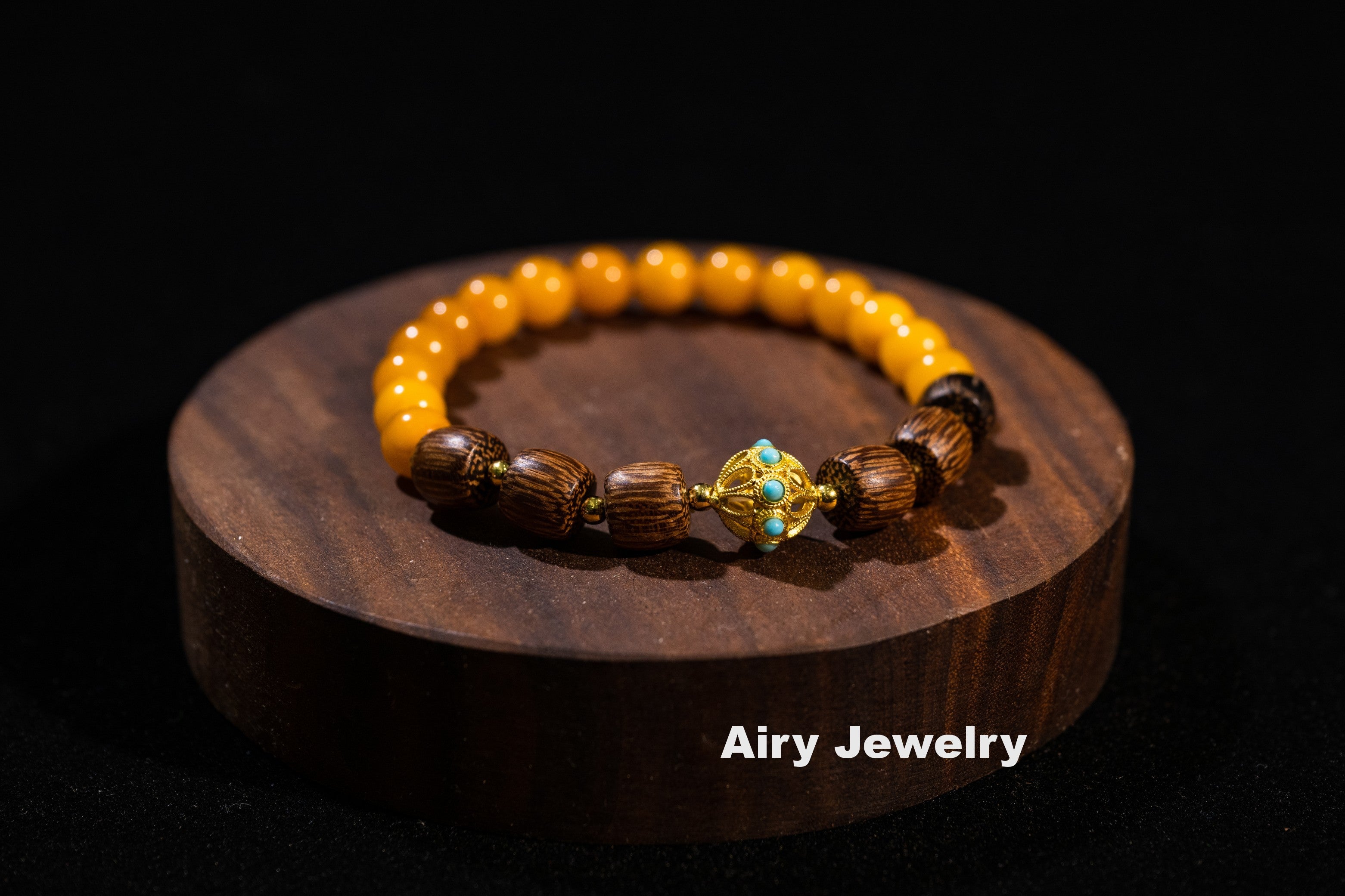 天然蜜蜡鸡翅木手链