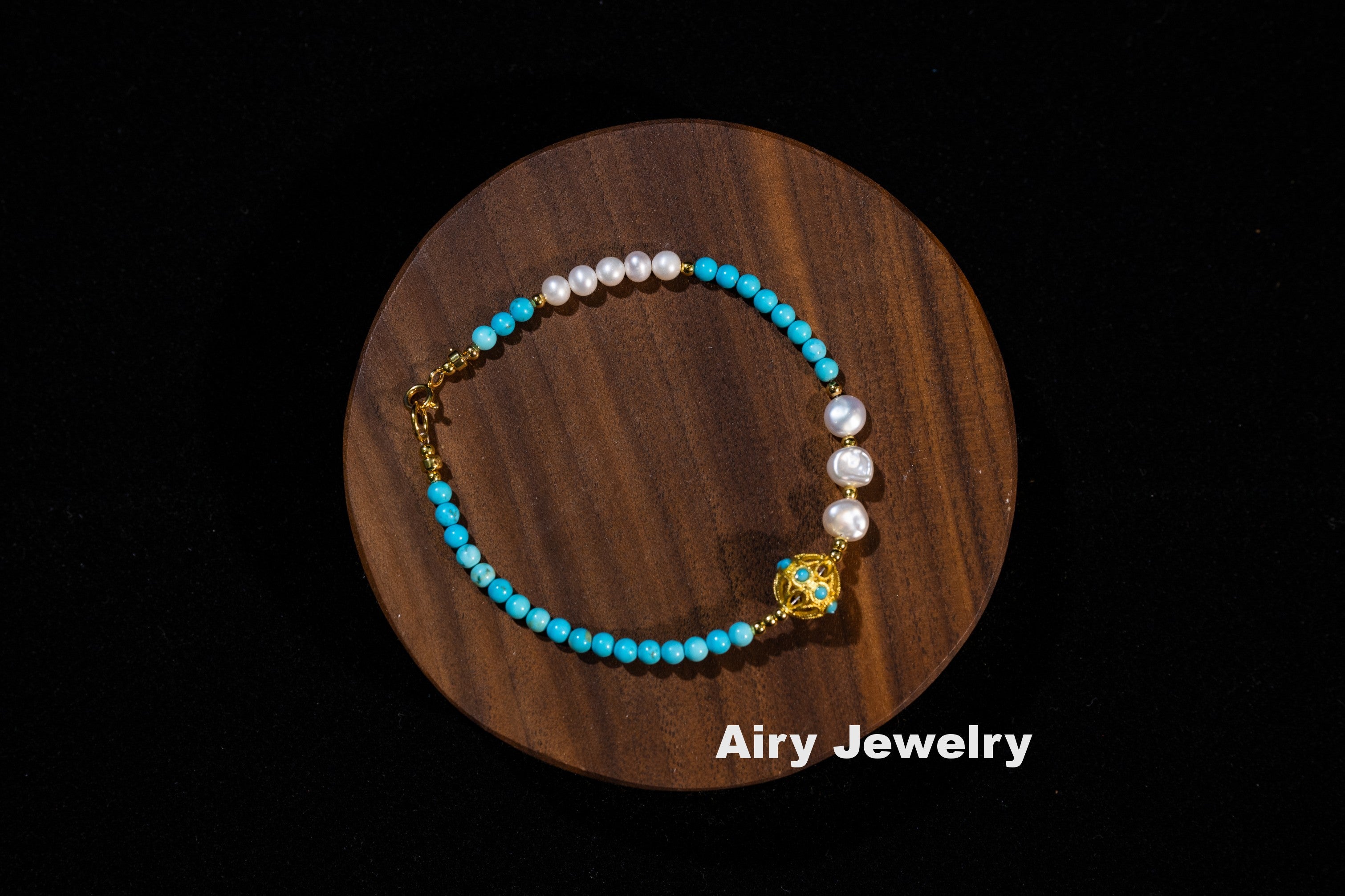 Natural magnesite pearl bracelet