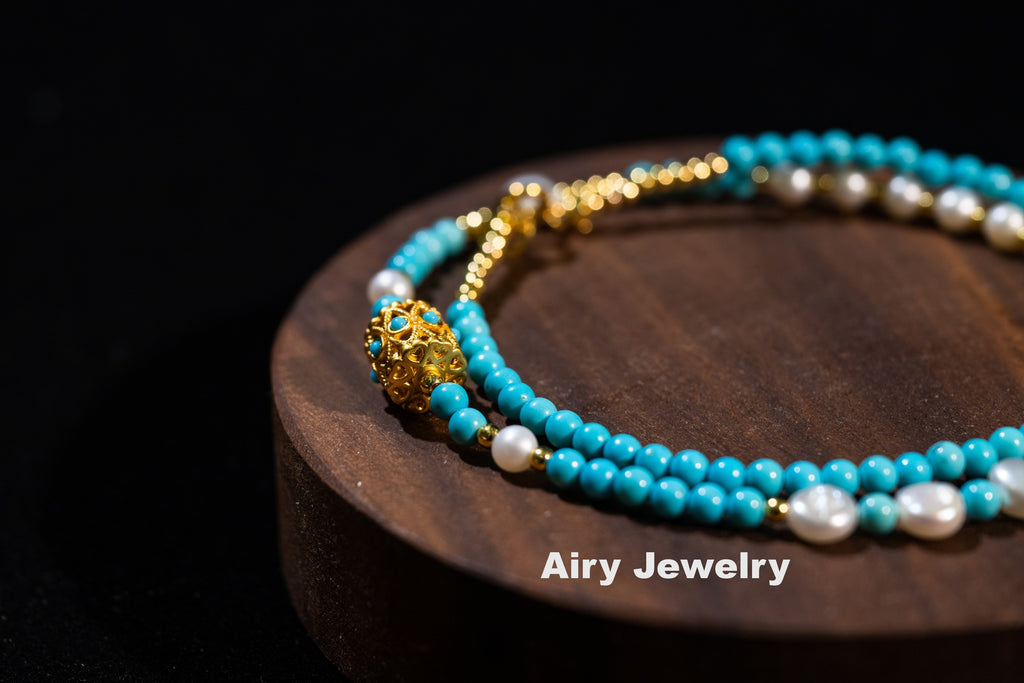 Natural magnesite pearl bracelet/necklace