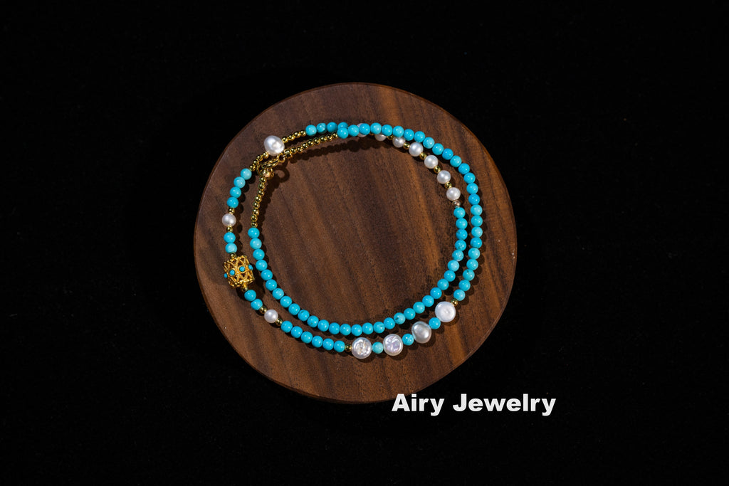 Natural magnesite pearl bracelet/necklace