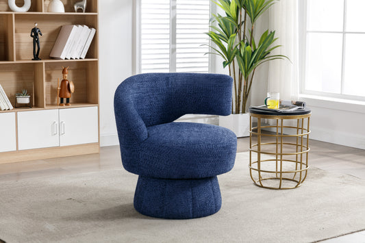 360 Degree Swivel Cuddle Barrel Accent  Chairs, Round Armchairs, Blue